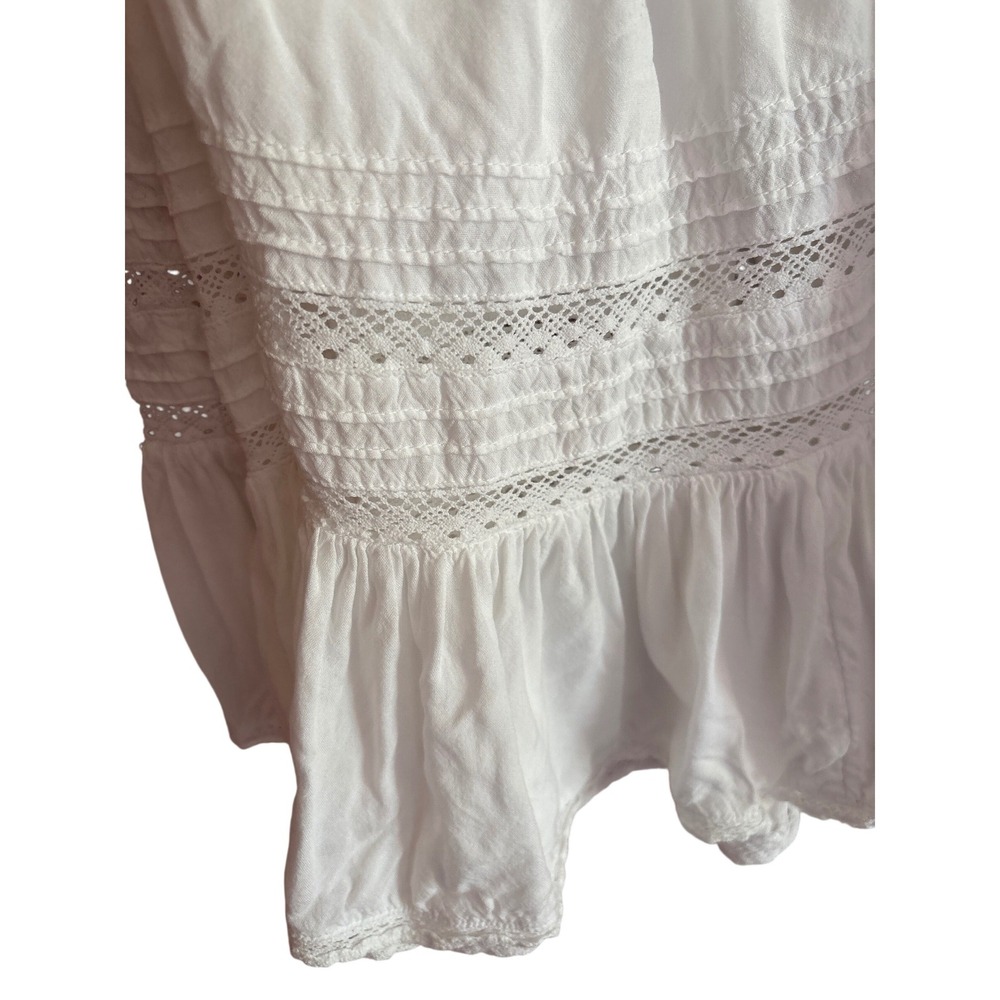 American Eagle White Boho Maxi Skirt XS, cottagecore, festival, prairie, coastal - Picture 5 of 6